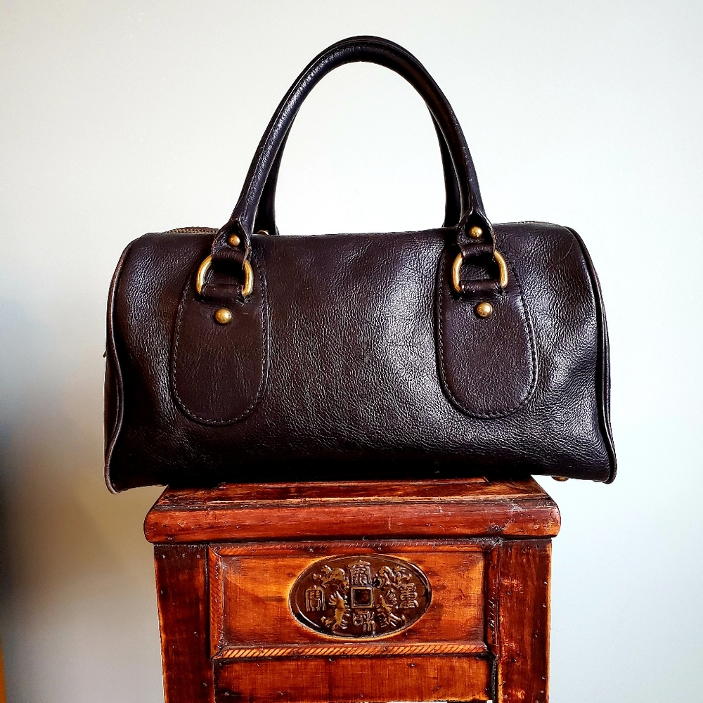 Banana Republic Black Leather Satchel Bag